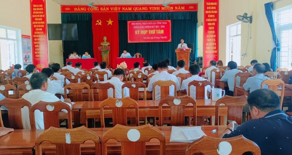 Hội đồng Nhân dân xã Vĩnh Thái tổ chức kỳ họp thứ 8, nhiệm kỳ 2021 - 2026